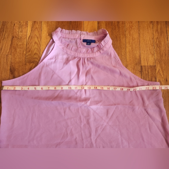 Apt. 9 Pleated Ruffle Neck Mauve Pink Sleeveless Shirt - Picture 8 of 14